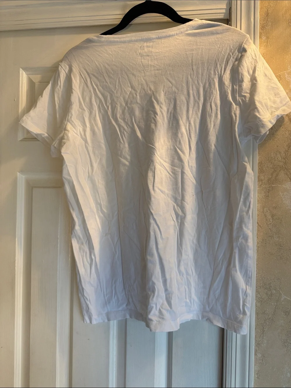 J. Crew White Tee with Distressed American Flag Graphic
